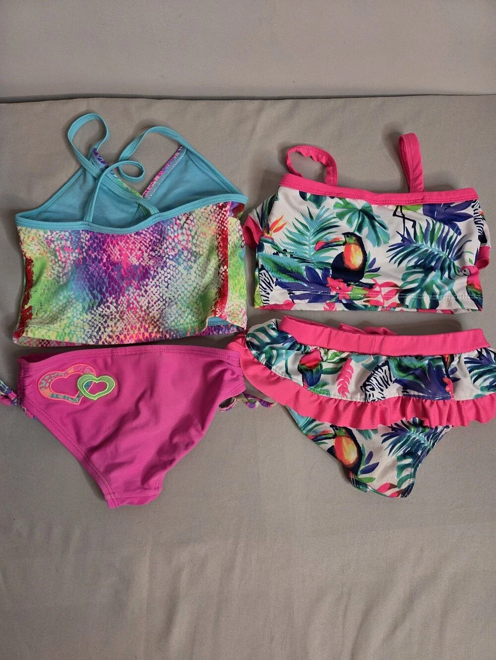 Girls Swimsuit Lot Size 3T/4 Lily & Dan 1989 Place & Angel Beach